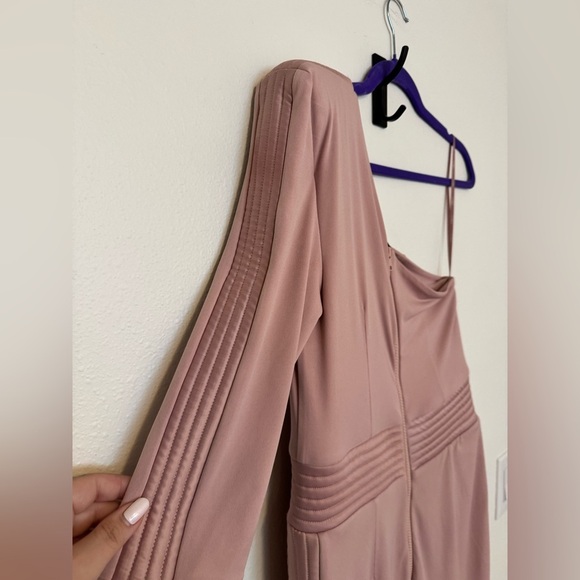 Zhivago Follow Me Midi Dress One Shoulder Blush Pink Medium Revolve US 6 - Picture 4 of 11